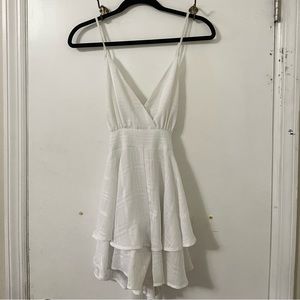 Pink Lily White Romper in Size Medium